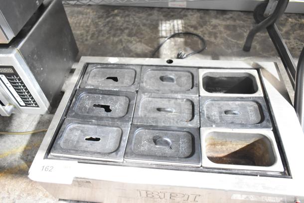 Brain Power Inc DRS1090 automatic gradient lensor with 4-stroke system. Features labeled lids, plug visible, uses 120 volts, 1 phase.