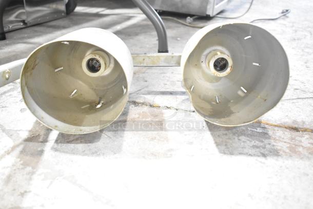 Nemco 6000A-2 countertop 2 head lamp warmer, 120 volts, slightly worn, suitable for food service.