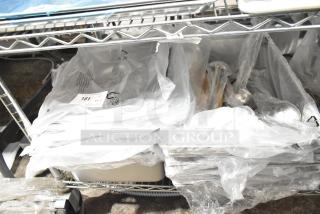 29 Brand new scratch and dent items on shelves include Choice 407OPL2 2 oz ladle, 407OPL4 4 oz ladle, Vigor stainless steel bins.