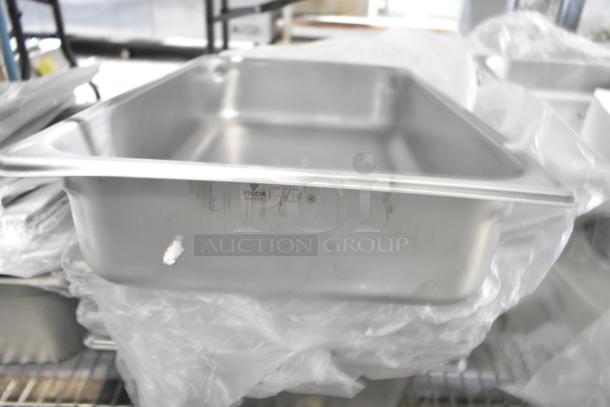 Vigor stainless steel drop-in bin, scratch and dent, brand new. Visible label indicates model and stainless steel material.