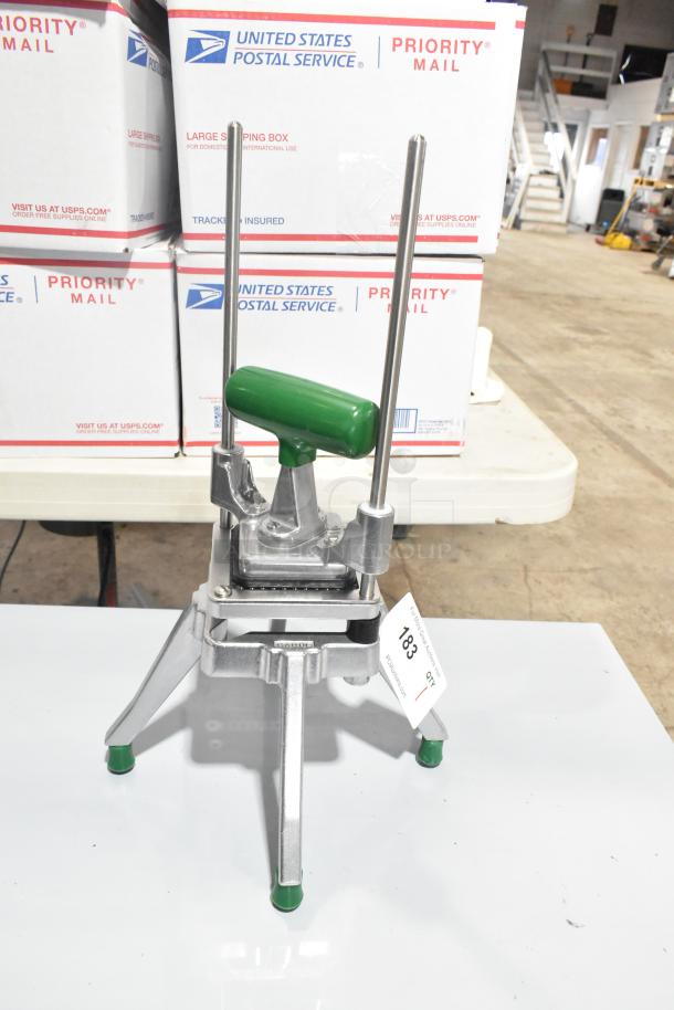 BRAND NEW Garde 181DC14 DC14 1/4" Heavy-Duty Vegetable Dicer; metal frame, green lever, with minor scratches.