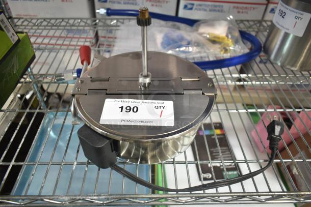 Brand new Carnival King 382PM8KETTLE replacement kettle for 8 oz. popcorn poppers, scratch and dent. Power cord shown.