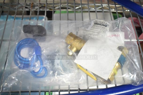 Brand new Dormont gas hose with accessories, visible in sealed packaging. Includes fittings and protective wrapping. Scratch and dent condition.