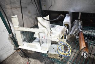 Four various industrial items including a Kidde fire suppression system box and a beer tap tower, shown in used condition.