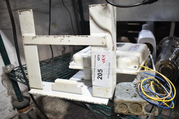 4 various items including a Kidde fire system suppression box, beer tap tower, and mixed wires. Visible label "205 PC Auctions."