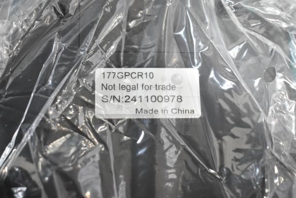 2 new Galaxy PCR10 10 lb. digital portion control scales, scratch and dent. Label reads "Not legal for trade", "Made in China".
