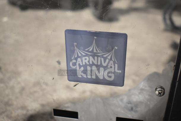 Brand new 2025 Carnival King JETCOF 240M Double 5 Gal Bowl Beverage Dispenser, 120V, with Carnival King logo, minor scratch.