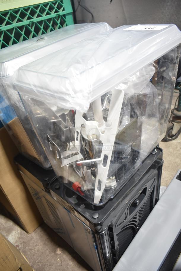 Brand new 2025 Carnival King JETCOF 240M beverage dispenser, double 5-gallon bowls, 120V, 1 Phase, minor scratches.