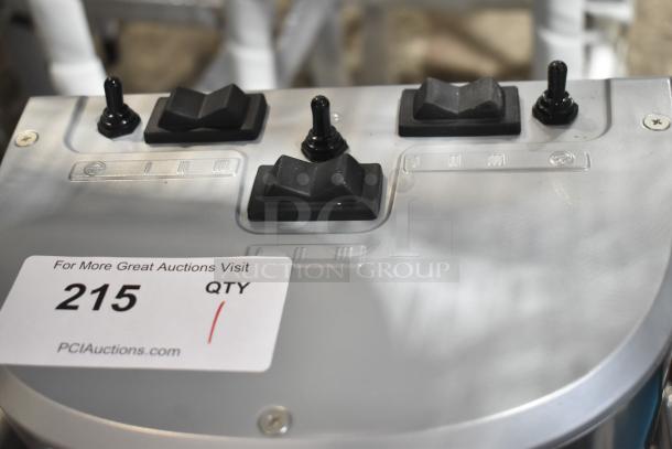 Brand new Hamilton Beach 410HMD400R triple spindle drink mixer, 120V, 1 Phase, control switches visible, auction tag with QTY.