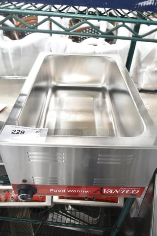 Brand new Avantco 177W50 electric countertop food warmer, 12"x20" full size, 120V, with minor scratches and dents.