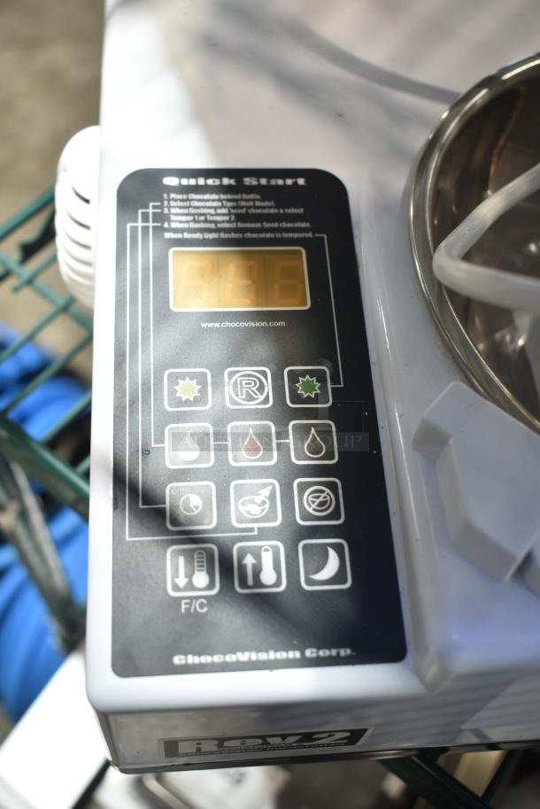 BRAND NEW ChocoVision C116USREV2WHI Revolation 2 Chocolate Tempering Machine, 1.5 lb. capacity, 110V, with control panel.