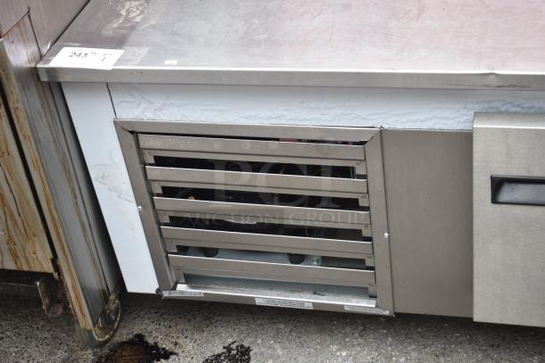 2023 Cooltech CUST-48LB Chef Base, commercial single door, on casters, 115 volts, visible surface wear, stainless steel exterior.