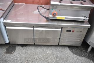 Aspes Commercial 2 Drawer Chef Base, stainless steel, 208 volts, used condition, visible branding, potential wear marks.