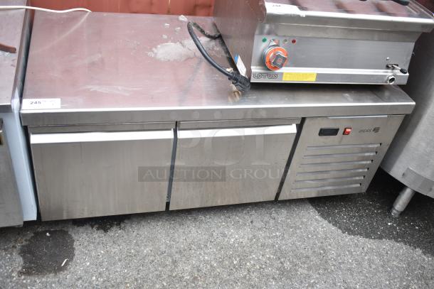 Aspes Commercial 2 Drawer Chef Base, stainless steel, 208 volts, two spacious drawers, built-in temperature display.