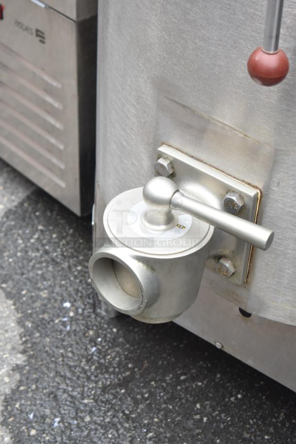 Vulcan-Hart GL40E steam kettle valve, stainless steel, commercial-grade, used condition, 40-gallon capacity, 105,000 BTU.