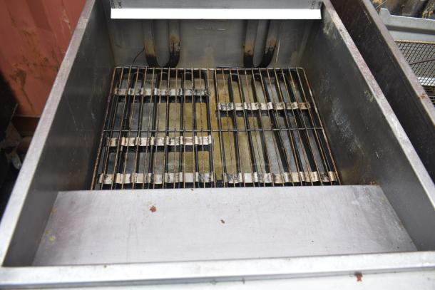 Hobart 1HF85C commercial deep fat fryer, stainless steel, used condition, visible heating elements and vat interior.
