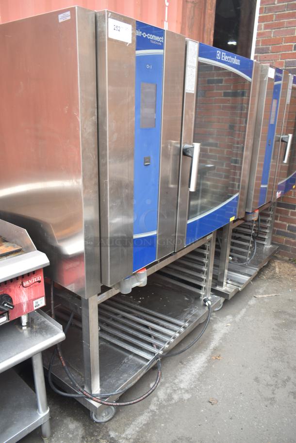 Electrolux Air-o-convect Touchline commercial convection oven on stand with casters; stainless steel; used condition.