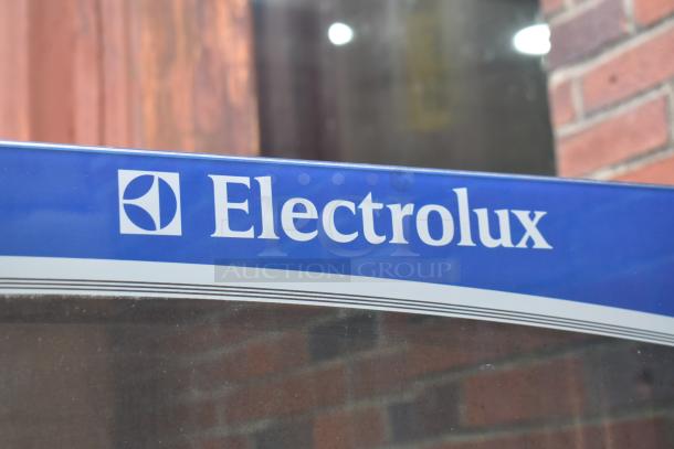 Electrolux Air-o-convect 9F92225200 convection oven, blue panel, visible logo, on stand with commercial casters.