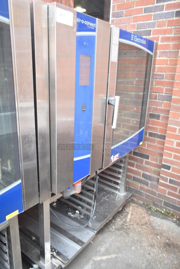 Electrolux Air-o-convect Touchline commercial convection oven on a stand with casters, stainless steel, good condition.