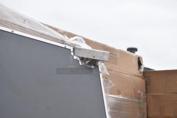 5 new Regency 600TD3684 aluminum swinging doors, 36" x 84", with 9" x 14" windows. Scratch and dent condition.