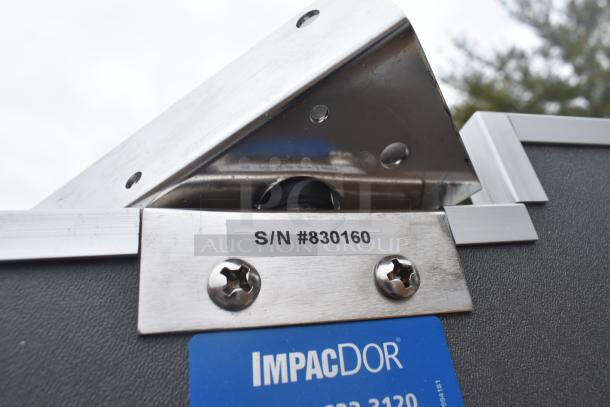 5 brand new Regency aluminum swinging doors, 36"x84" each, with 9"x14" windows, scratch and dent condition, serial #830160.