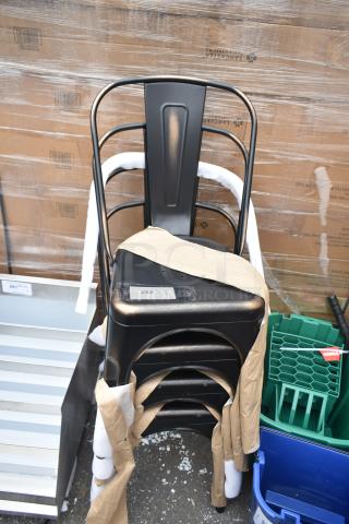 4 BRAND NEW SCRATCH AND DENT! Lancaster Table & Seating 164CNCAFECPD Alloy Distressed Copper Outdoor Cafe Chair. 4 Times Your Bid!