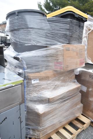 10 BRAND NEW SCRATCH AND DENT! Items Including Work Table, Outdoor Table, Trash Can, Storage Tote. See Description for Details. 10 Times Your Bid! MAR26-79