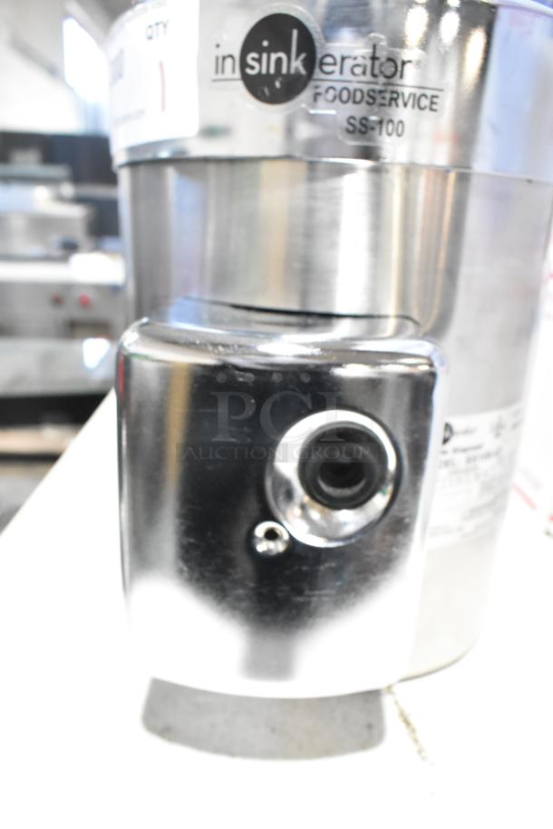 Brand new Insinkerator SS100-47 commercial garbage disposer, 1 hp, stainless steel, 208/230/460V, 3 phase. Scratch and dent.