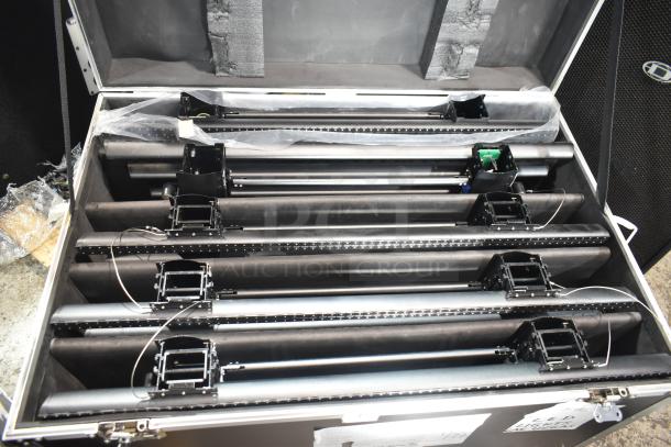 5 Createled AirBLADE-15 indoor LED SMD pieces in hard case with commercial casters, excellent condition.