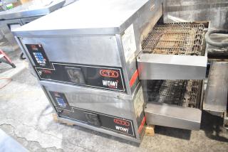 2 2021 Middleby Marshall CTX DZ33I Stainless Steel Commercial Electric Powered Conveyor Pizza Ovens on Commercial Casters. 208 Volts, 3/1 Phase. 2 Times Your Bid! Tested and Working!