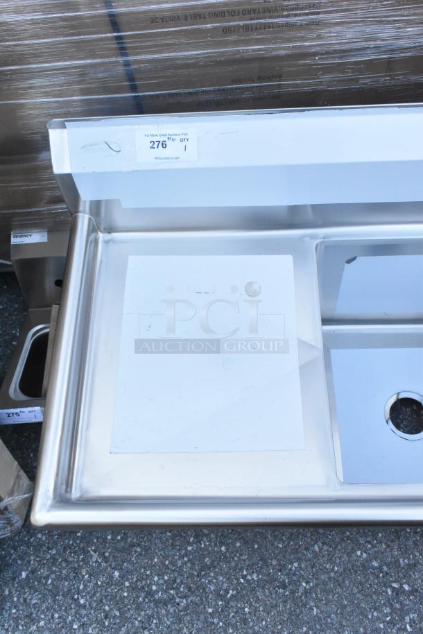 BRAND NEW KoolMore KM-SC181814-1883 stainless steel 3 bay sink with dual drain boards, scratch and dent, no legs.