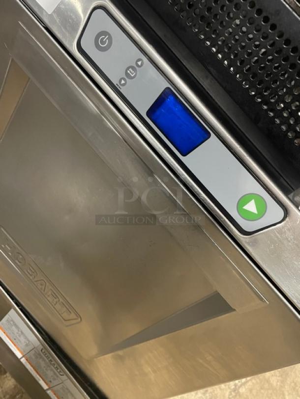 Hobart LXEC Advansys stainless steel undercounter dishwasher, new body style, electric, low temp, includes full-size peg rack.