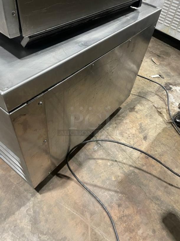 Beverage-Air stainless steel 2-drawer refrigerated chef base, model WTRCS361003, 36", on casters, 115V, used condition.