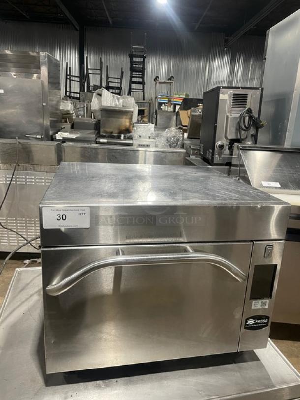 Menu Master MXP22TLT commercial stainless steel convection/microwave oven. Electric 208/240V. SN: 1812160016.