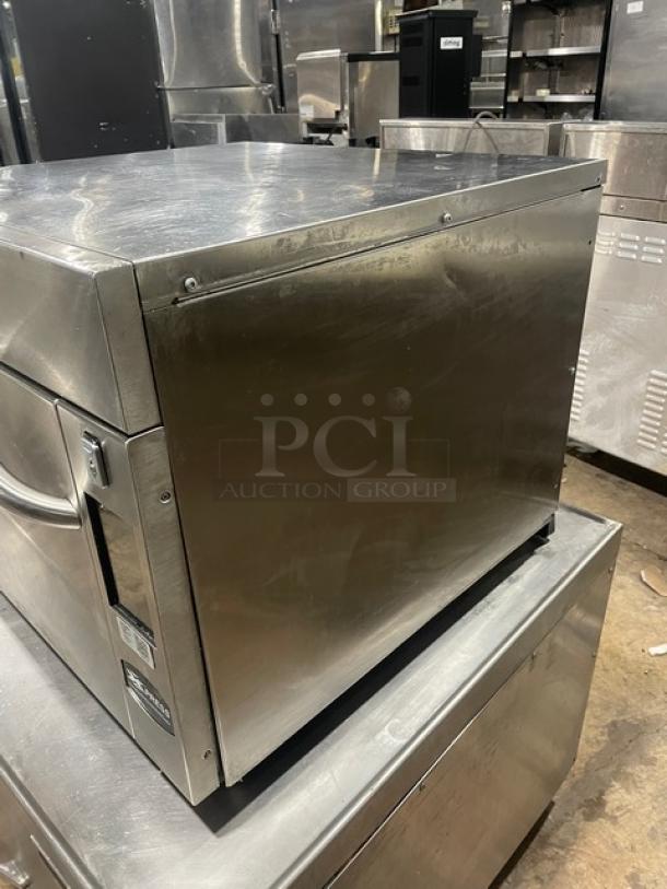 Menu Master MXP22TLT stainless steel countertop convection/microwave oven, electric powered, 208/240V, on legs, serial 1812160016.