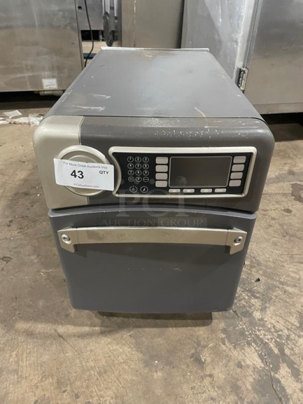 TurboChef NGOD12192 countertop rapid cook oven, electric, digital controls, used. Model and auction tags visible.