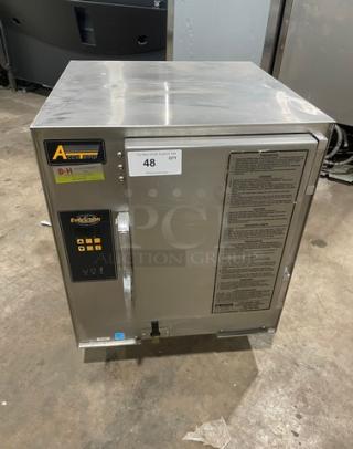 AccuTemp Evolution Series electric countertop boilerless steamer, model E62083E15000250, stainless steel, 6-pan capacity.