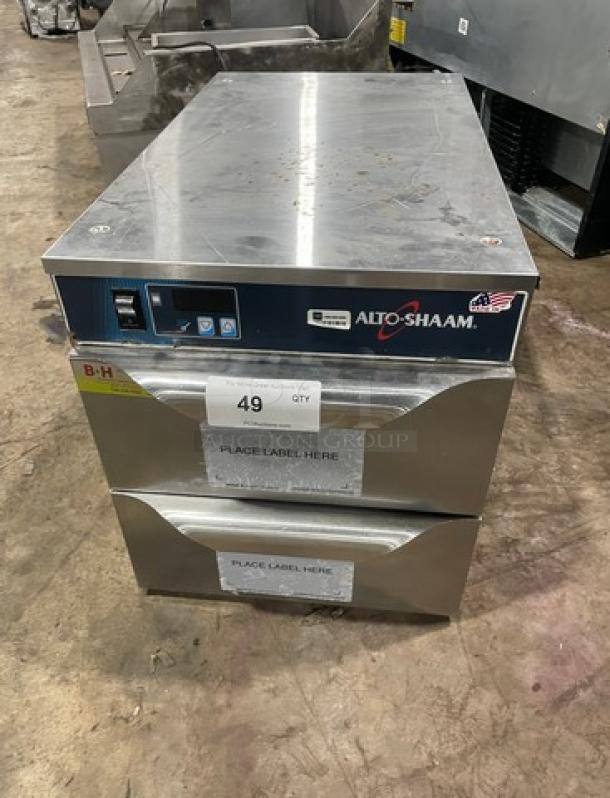 Alto-Shaam 2016 Halo Heat Series 2-Drawer Warming Drawer, Model 500-2DN. Stainless steel, SN: 1684369-000, 120V, 1 Phase.