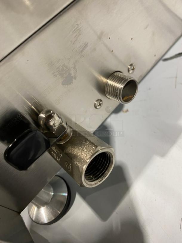 Omcan Model 41882 stainless steel pasta cooker with visible connectors; commercial countertop design, electric powered.