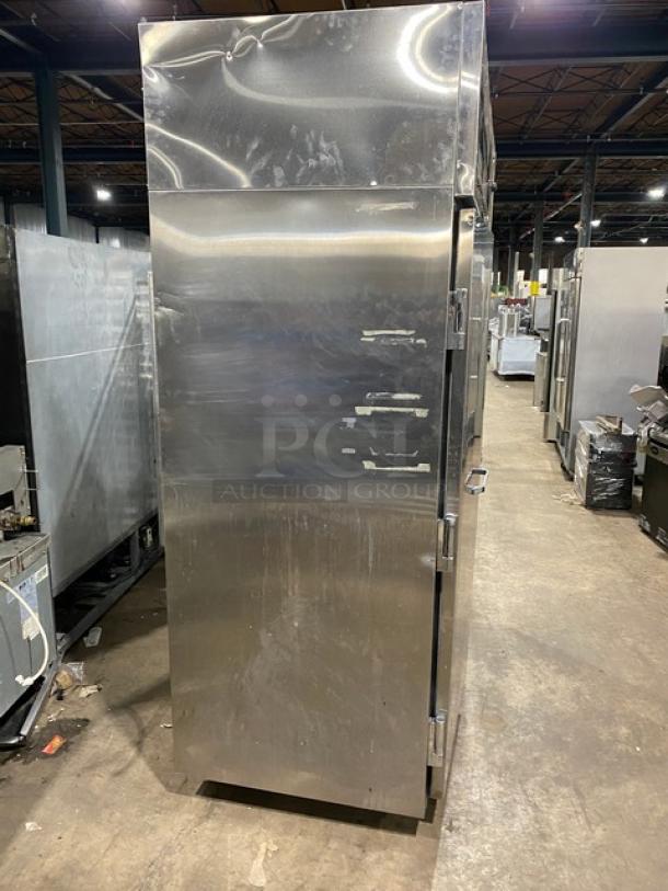 Continental Commercial Stainless Steel Refrigerator, Model DL2NI-SA, two-section, Energy Star Certified, used condition.