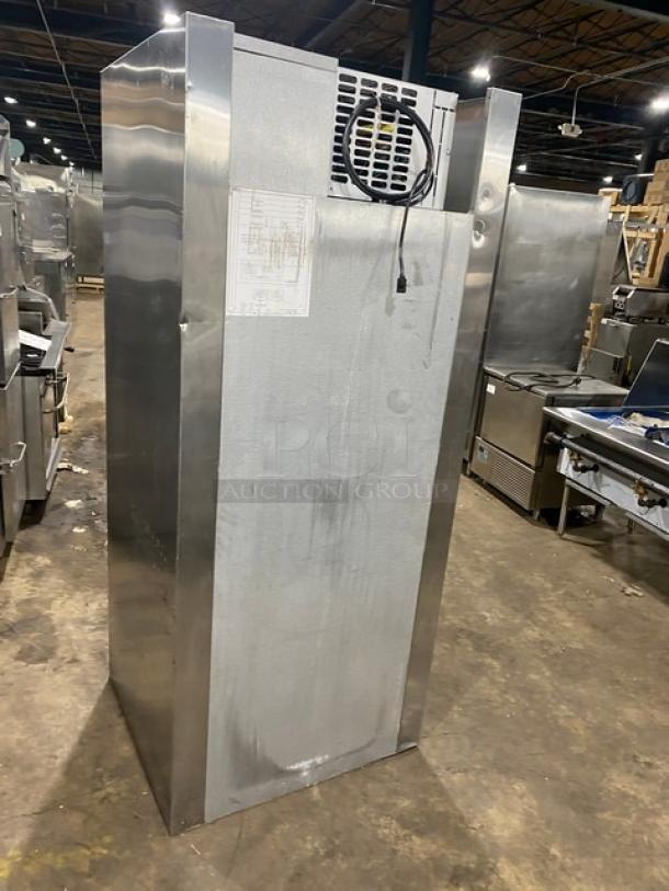 Traulsen stainless steel reach-in refrigerator, model ARI132LUT-FHS, with digital controls and casters, 115V, 1 phase.