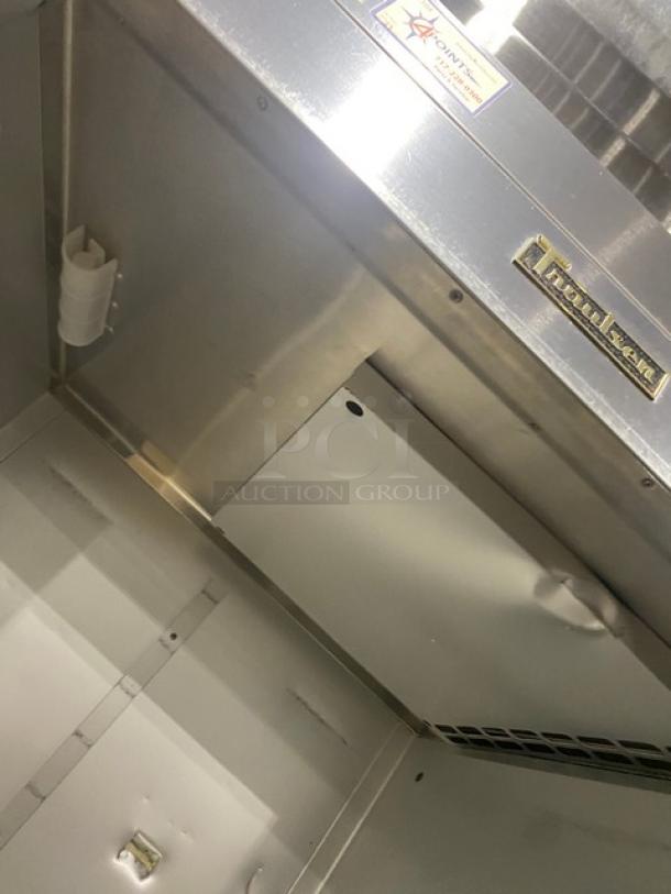 Traulsen stainless steel one-door reach-in refrigerator, model ARI132LUTFHS, with digital controls and casters, 115V 1 phase.