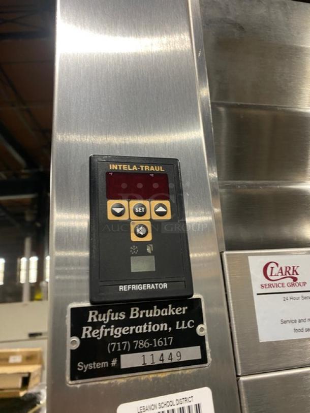 Traulsen stainless steel one-door refrigerator, model ARI132LUT-FHS, with digital controls, on casters, excellent condition.