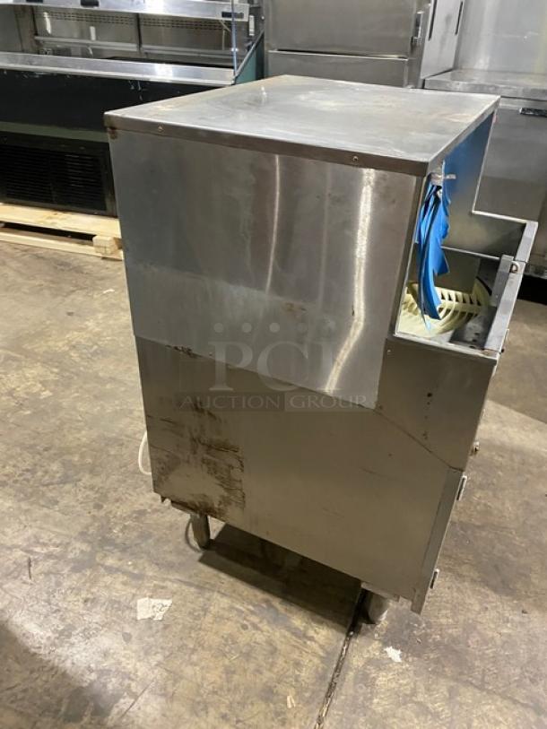 CMA Commercial Stainless Steel Bar Dishwasher, Model GL-C, carousel style, on legs, used condition.