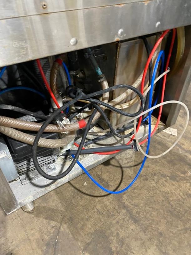 CMA Commercial Stainless Steel Undercounter Bar Dishwasher Model GL-C showing internal wiring and connections.