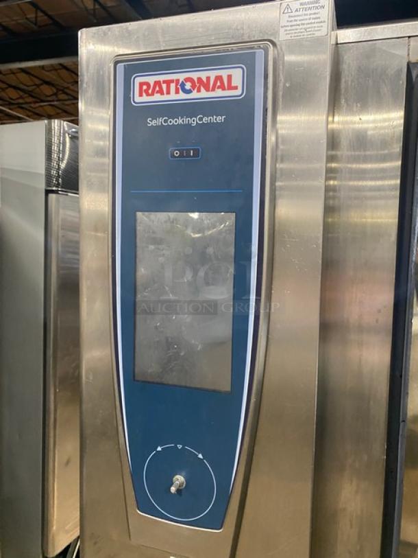 Rational SelfCooking Center SCCWE201G commercial combi oven, stainless steel, on legs, good condition.