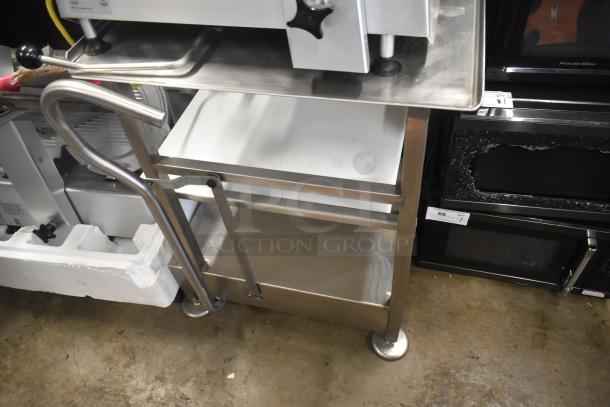 2023 Bizerba GSP H Commercial Meat Slicer with blade sharpener on equipment stand, 120V, 1 Phase, excellent condition.