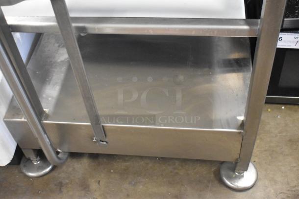 2023 Bizerba GSP H Commercial Meat Slicer on stainless steel stand, with blade sharpener, 120 Volts, 1 Phase.