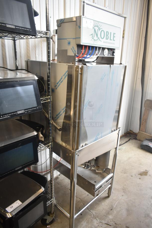 Brand new 2018 Noble WAREFORCE I-E commercial pass-through dishwasher. 115 volts, 1 phase, with minor scratches and dents.