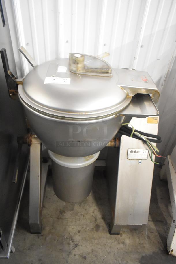 Stephan VCM44A/1 commercial vertical cutter mixer, 208V, 3 phase, stainless steel, good condition, visible brand label.